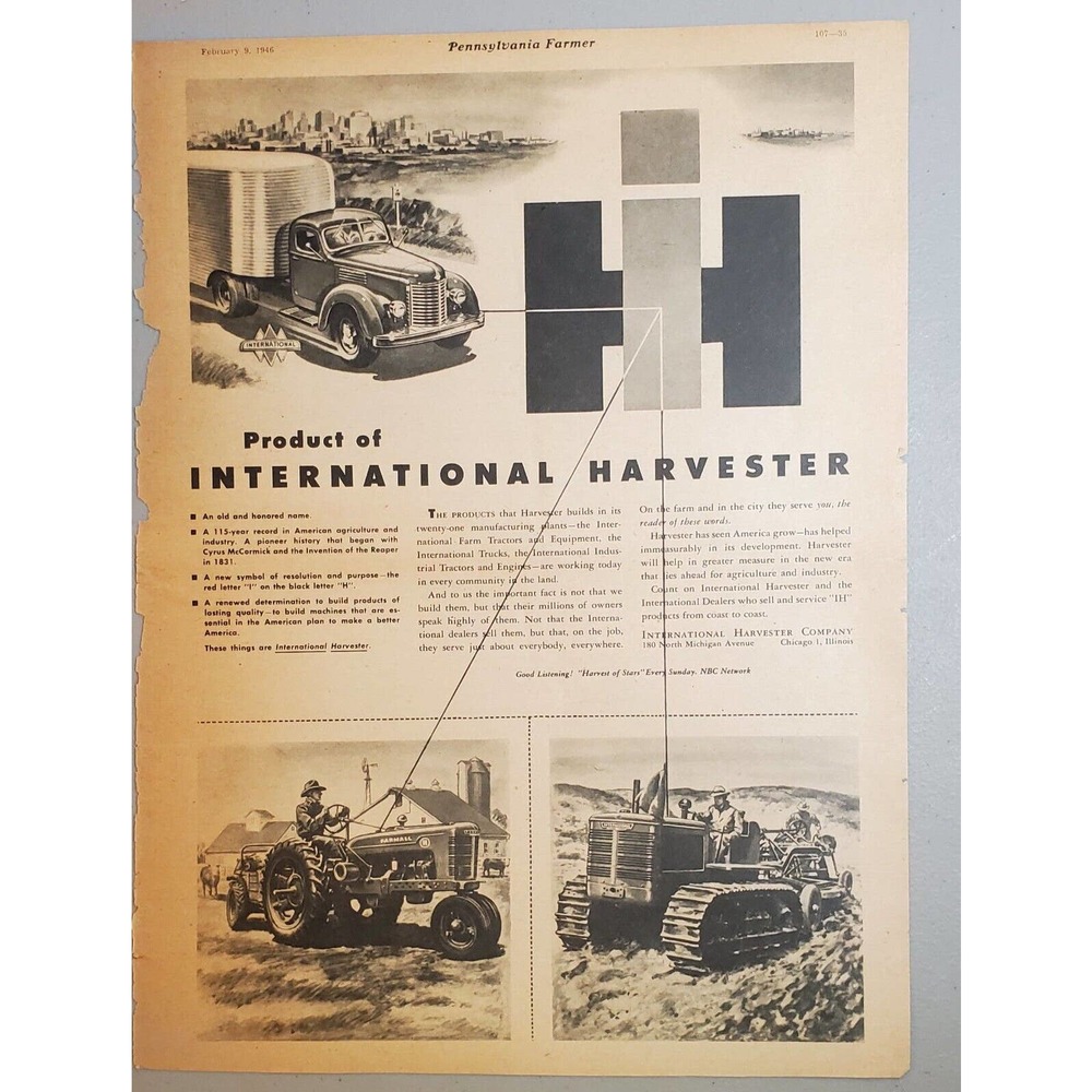 International Harvester 1946 Products Advertisement Crawler Tractor Truck